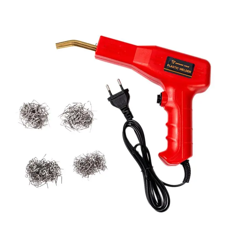 220V EU US Plug Hot Stapler Plastic Welding Machine Bumper Repair Kit Soldering Iron with 200pcs Nails For Car Bumper Kayak