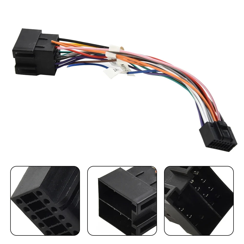 Auto Stereo-Radio 16Pin ISO Cables Adapter ABS Male Plug To Female-Connector Wiring Harness For Pioneer AEG Audiovox