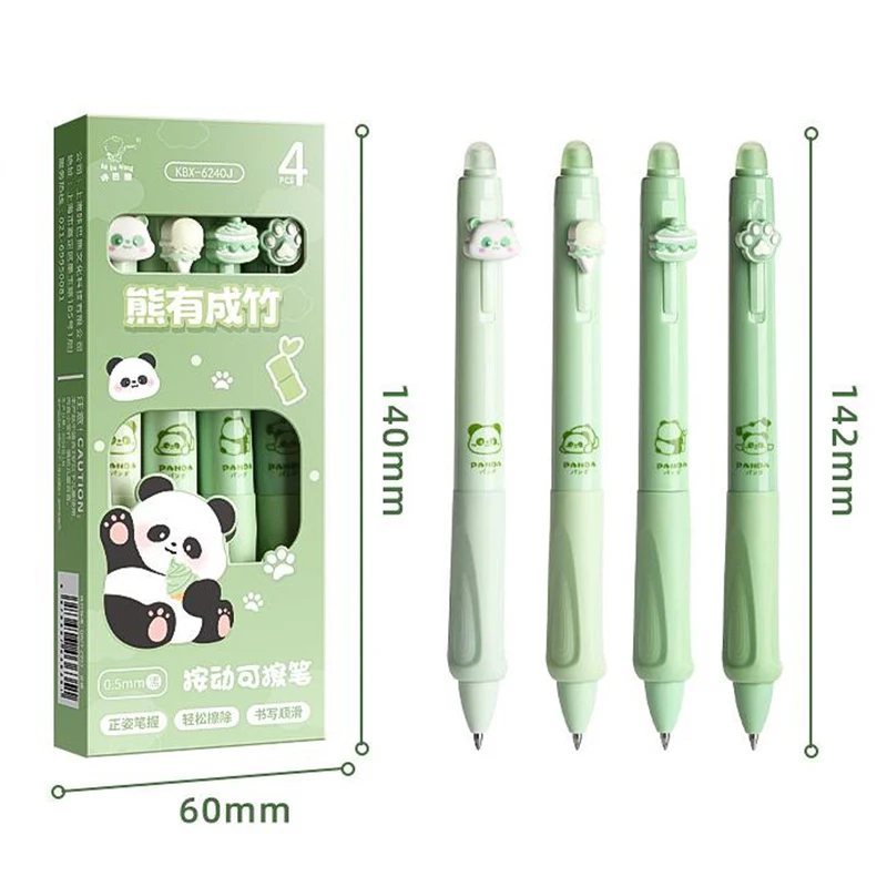 1/4Pcs Cartoon Capybara Panda Erasable Pressing Neutral Pen Quick Drying Ballpoint Pen Fashion Signature Pen Writing Tools