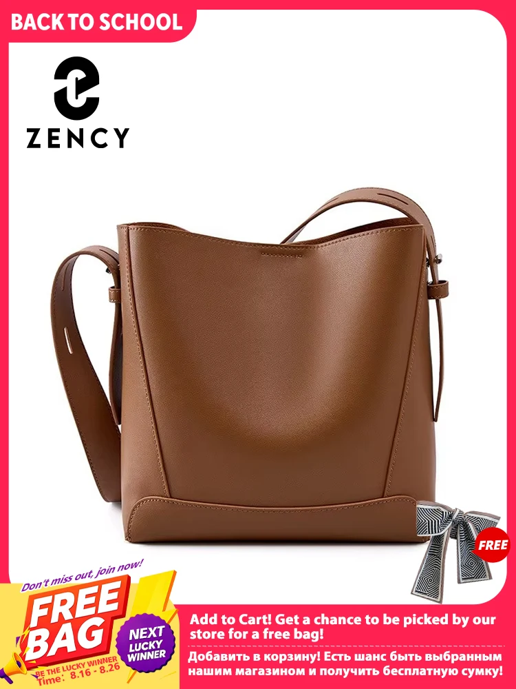 Zency Neue Shopper-Schultertasche aus Spaltleder, große Bucket-Handtasche für Pendler, schlichte, hochwertige Damen-Tragetasche, Unterarmtasche