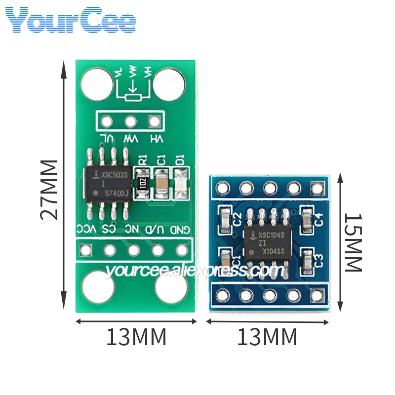 5pcs/1pc X9C103S Adjustable Digital Control (XDCP) Potentiometer Module 10kohm 50kohm 100kohm 0-10kΩ 0-50kΩ 0-100kΩ 3V-5V