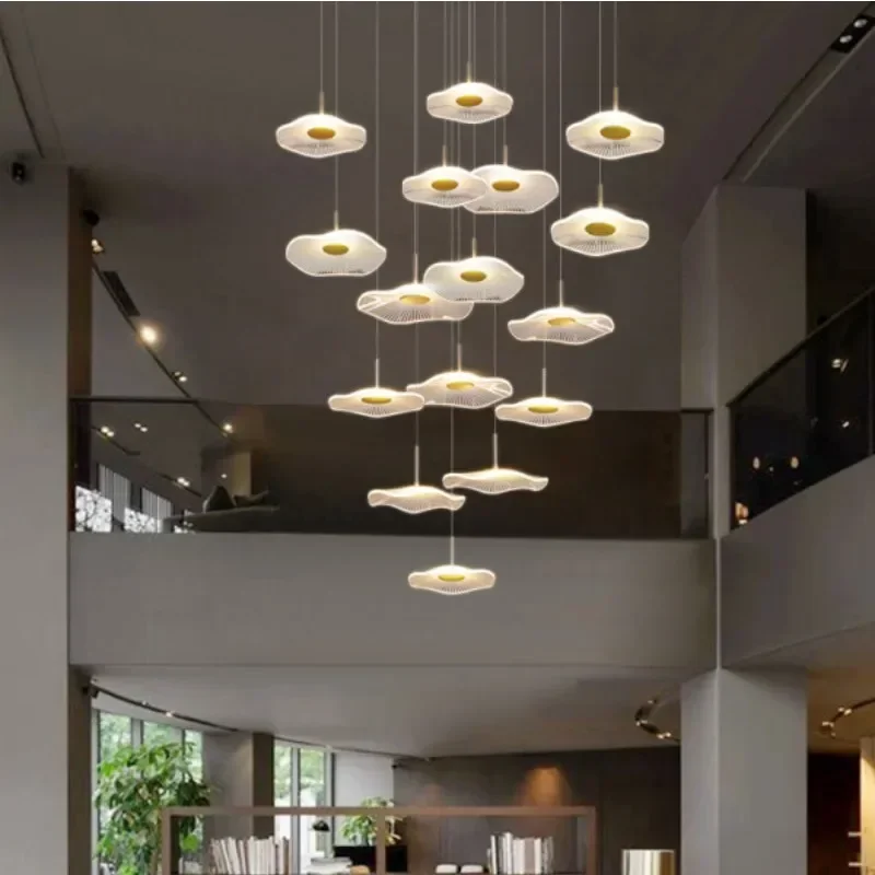 Lámparas colgantes Led de acrílico para sala de estar, candelabro de escalera, accesorios de decoración del hogar, accesorios de iluminación colgantes de diseñador