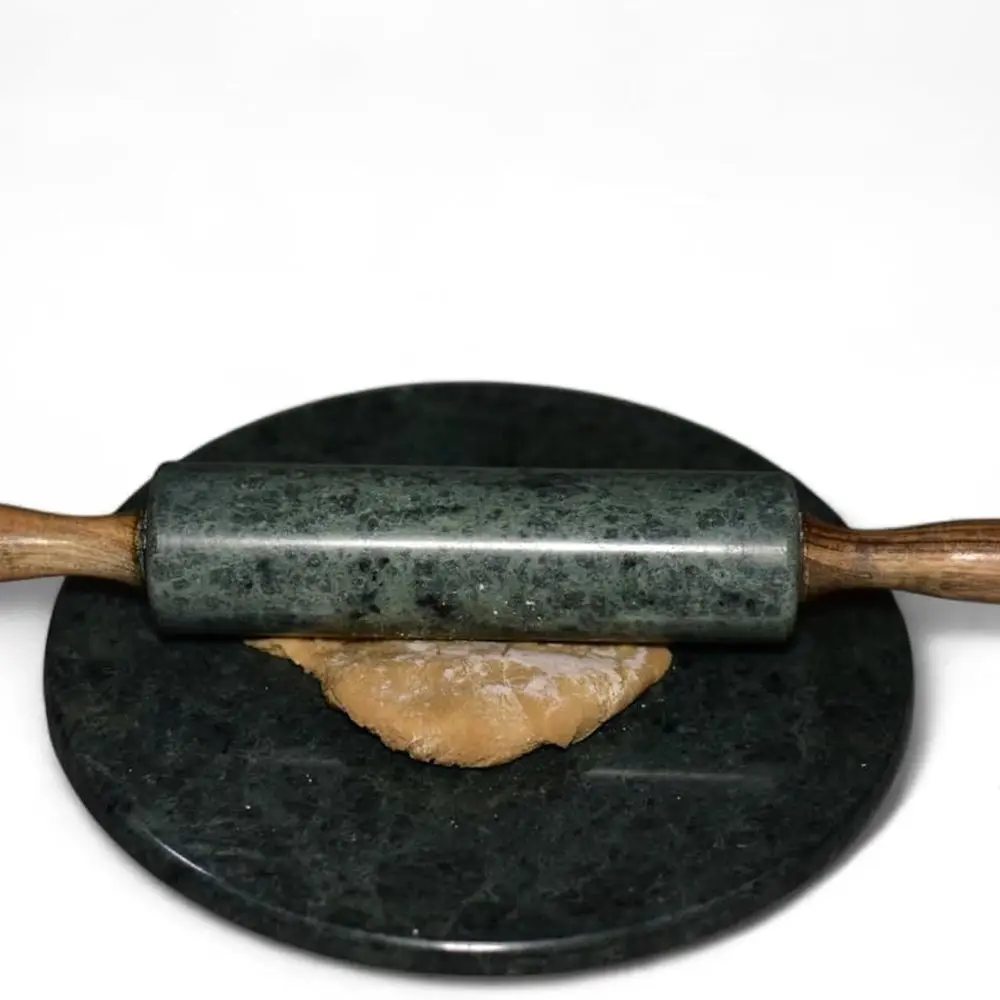 Natural Stone 9x9 Inch Round Rolling Base for Dough, Roti, Chapati, and Paratha Making