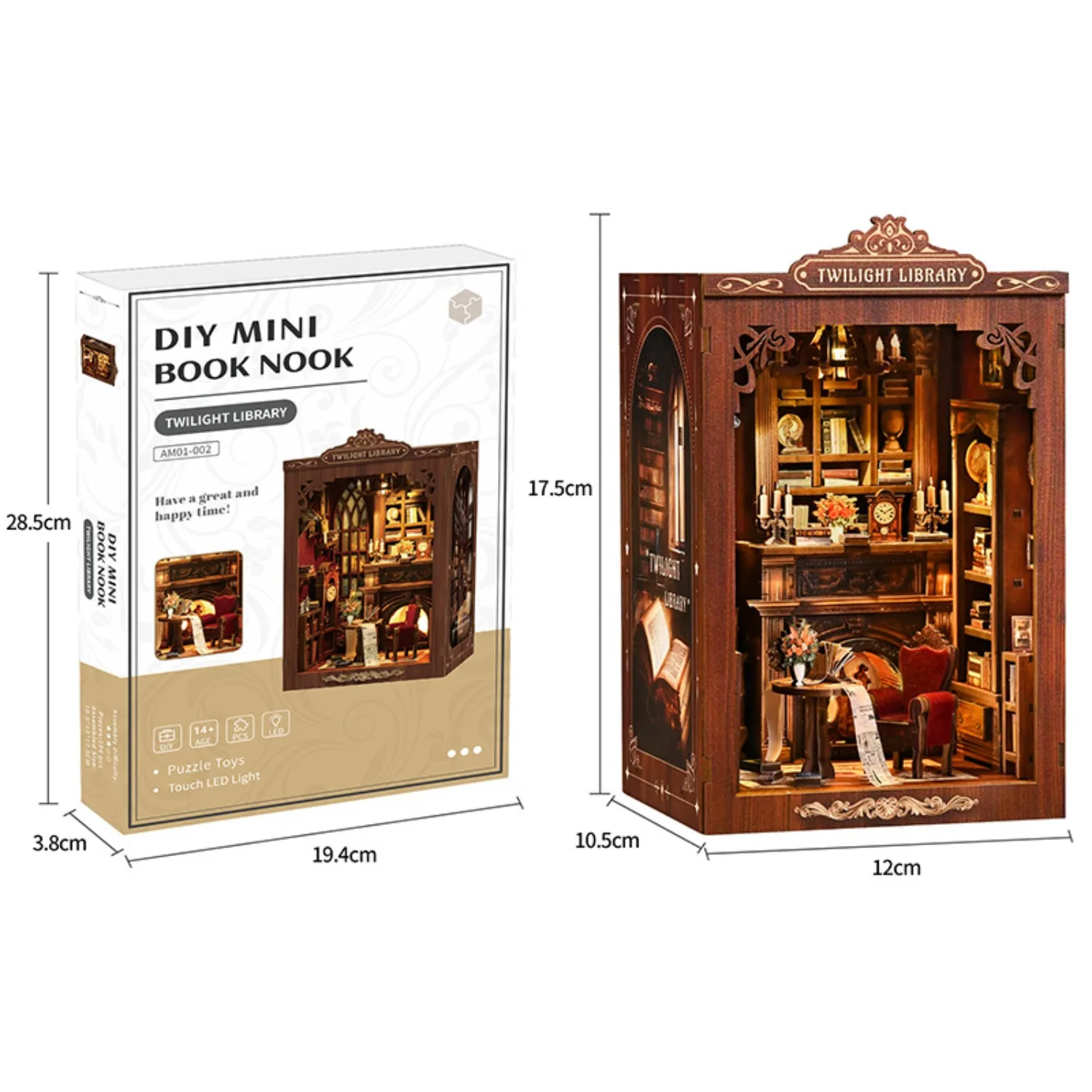 

Cottage DIY Shimmer Book Pavilion 3D hand-assembled architectural model creative toy gift house ornament for women booknook