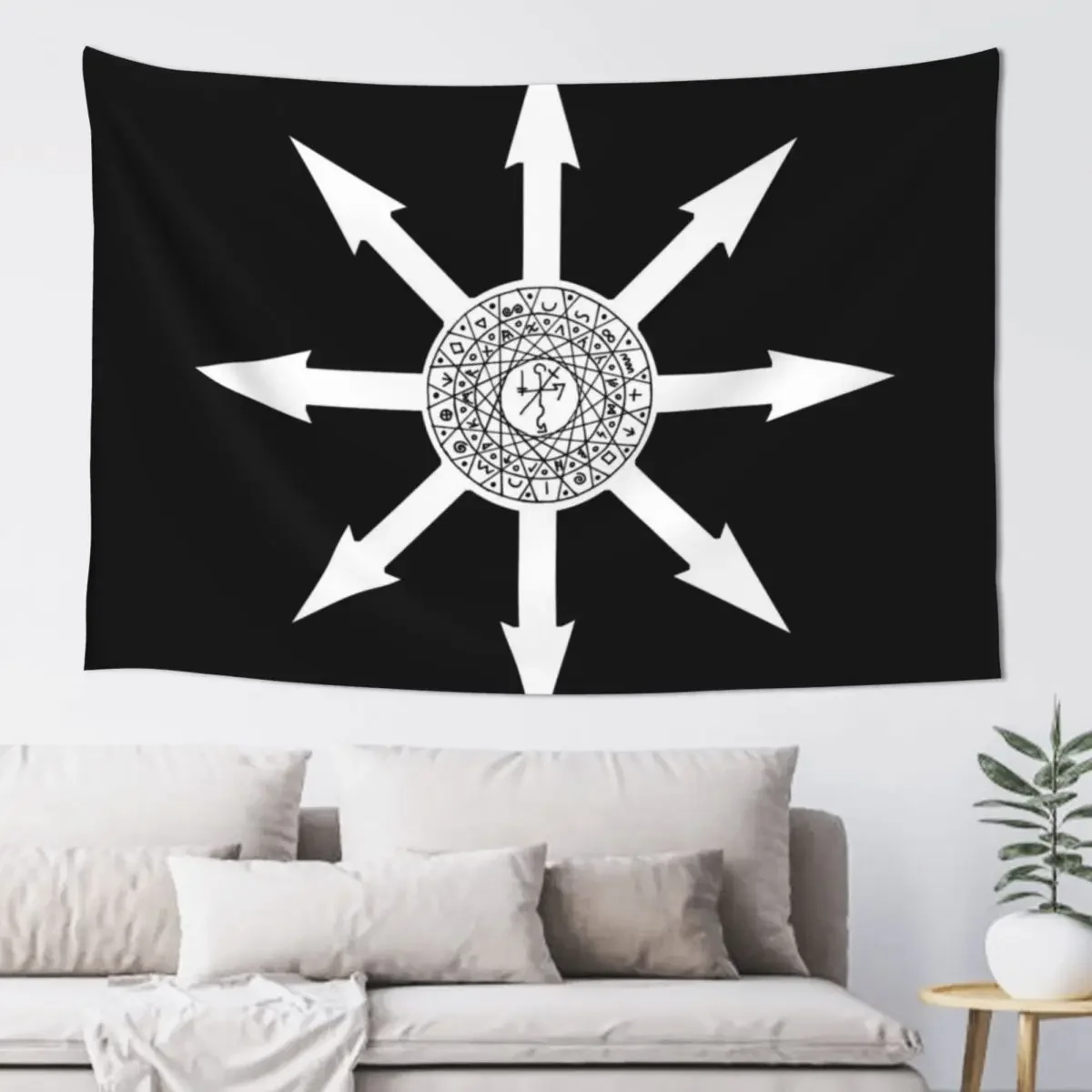 8 Pointed Chaos Star - Chaos Magick Symbol Tapestry Wall Carpet Room Decoration Aesthetic Tapestry