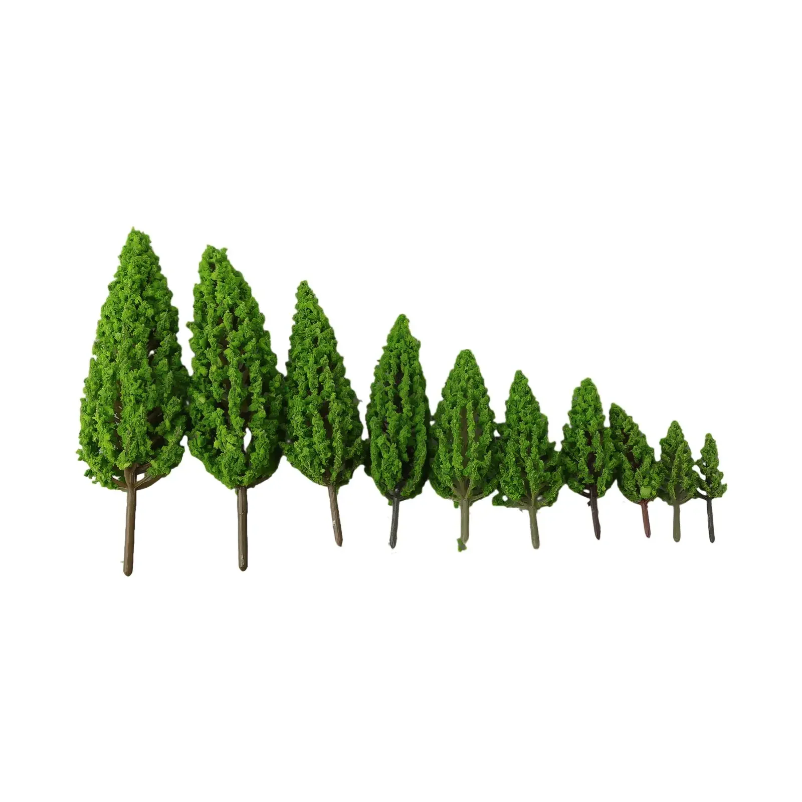 10pcs Model Pine Trees Miniature Pine Trees 4.8-16cm Forest Train Railway War Game Layout DIY Landscape Scenery Decoration