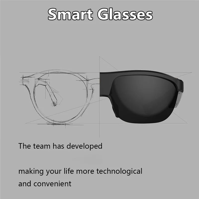 

High Quality-Smart Bluetooth Glasses Voice Call Assistant Listen Music Glasses Smart Sports Polarized Sunglasses Eyeglasses