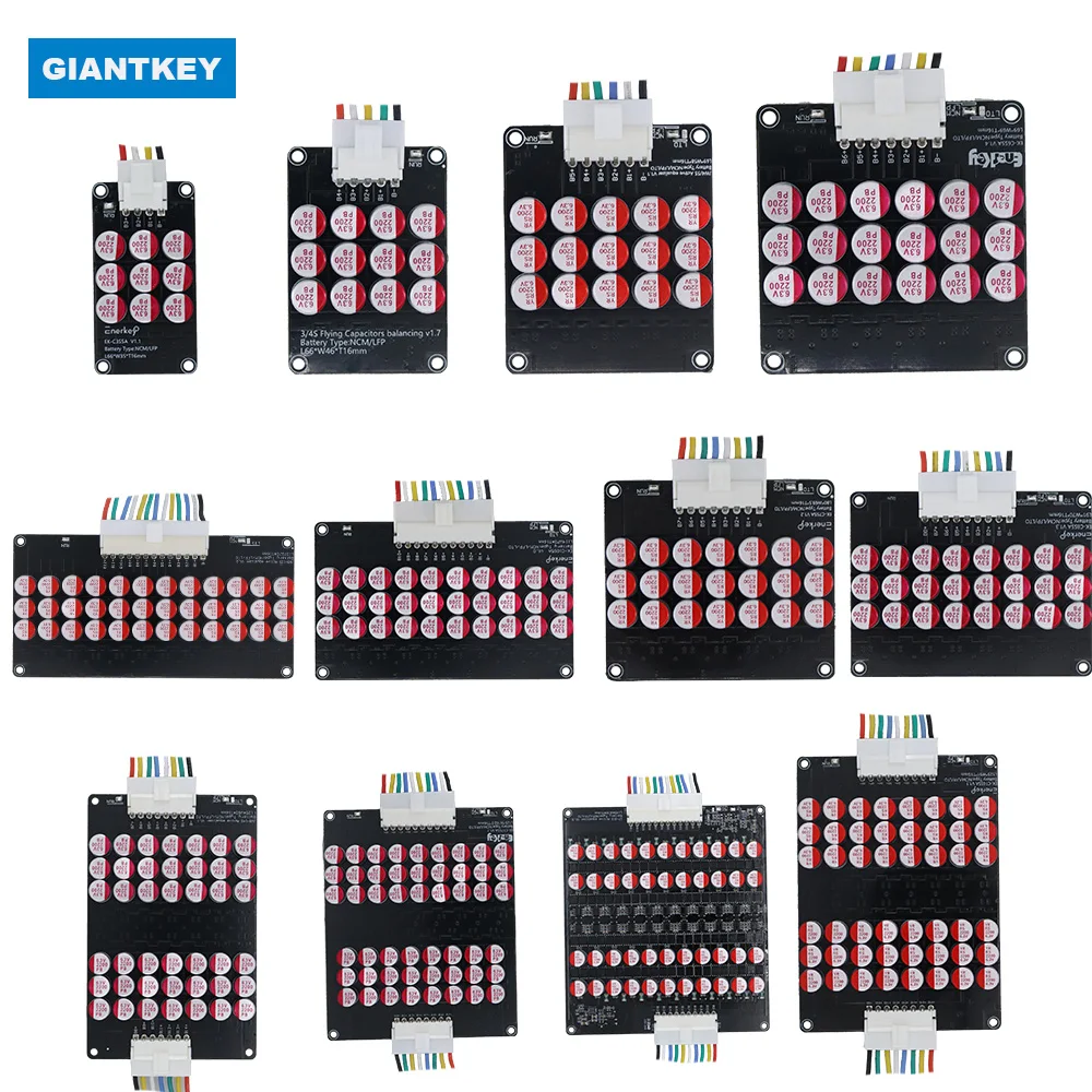 GIANTKEY Capacitor Balancer Li-Ion lifepo4 18650 battery 2S 4S 5S 6S 7S 8S 9S 10S11S 12S 13S 14S 15S 16S 17S 18S 19S 20S 21S BMS