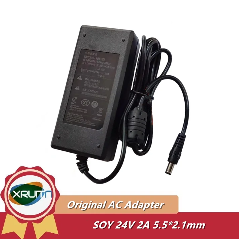 Genuine SOY SOY-2400200 AC DC Switching Adapter 24V 2.0A 2A 48W 5.5x2.1mm For Power Supply Charger