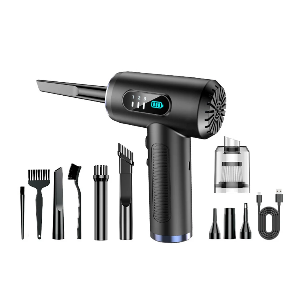 1PCS 3 Adjustable Dust Blower Set With LED Lights 6000mAh Battery Cleaning Computer Cases/keyboards/cars/fans Power Tool