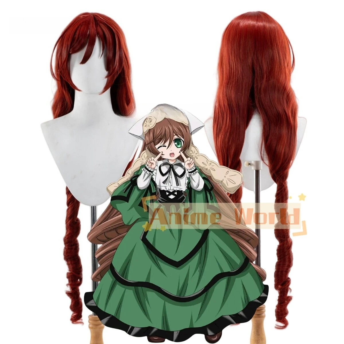 Anime Suigintou Wig Halloween Carnival Party Props Synthetic Hair Heat Resistant Fiber + Wig Cap