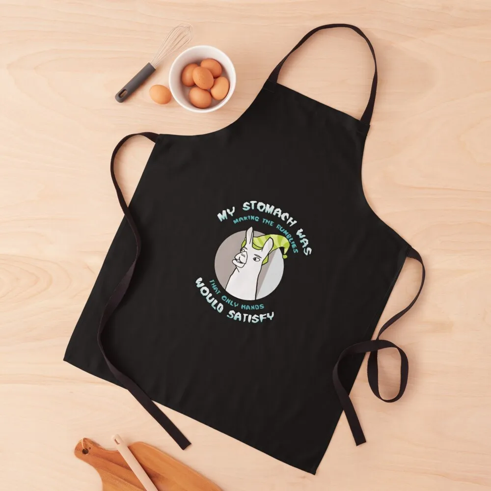 

Llamas with Hats My Stomach was Making The Rumblies That Only Hands Would Satisfy Shirt Apron Kitchen Supplies work ladies Apron