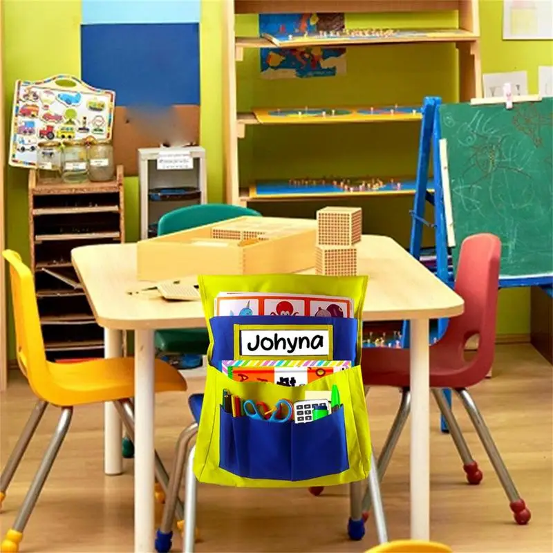 School Classroom Chair Pockets Chairback Buddy Organizer Pockets Seat Sacks Kids With Name Tag Slot For Kids Storage Pouch