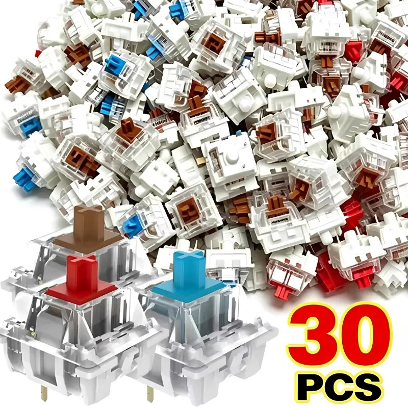 10-30PCS Mechanical Keyboard Switches 3 Pin Blue Keyboard Clicker Replacement Keyboards Keys for LED Mechanical Gaming Keyboards