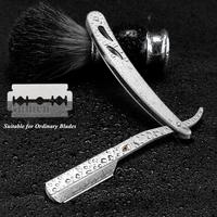 Men Straight Barber Edge Razors Pro Stainless Steel Folding Shaving Knife Hair Removal Styling Tools With 10pcs Blades G1220