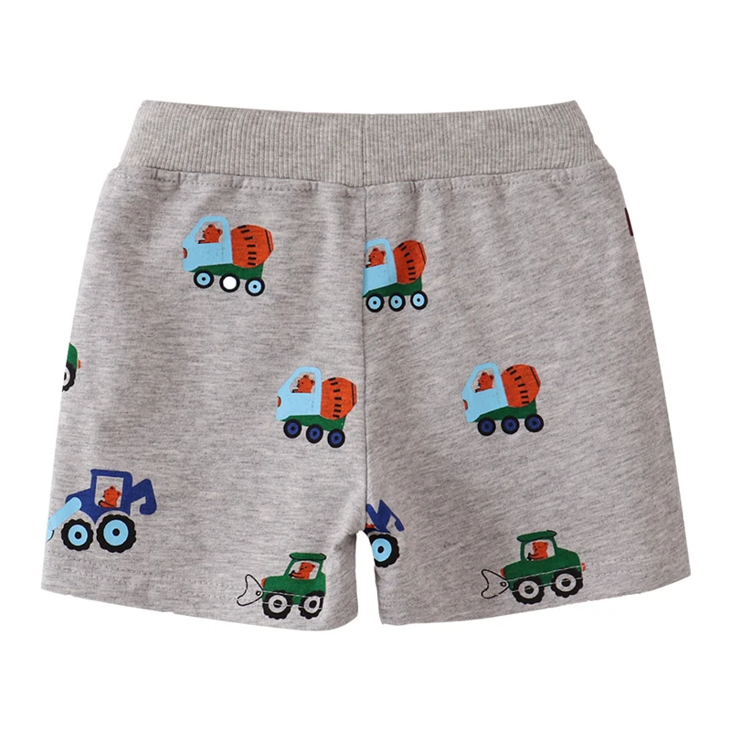 Little maven 2024 New Summer Shorts Clothes Boys Kids Clothes Cotton Trousers Children\'s Clothing Cartoon Excavator Short Pants