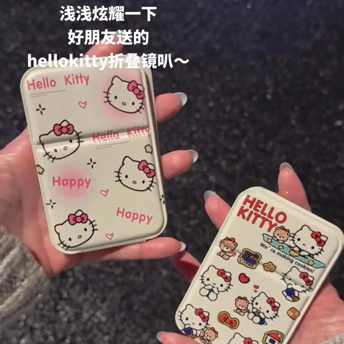 

Зеркало косметическое настольное складное с мультяшным дизайном Hello Kitty для девочек, студенток, для общежития и офиса, аксессуар для макияжа, подарок