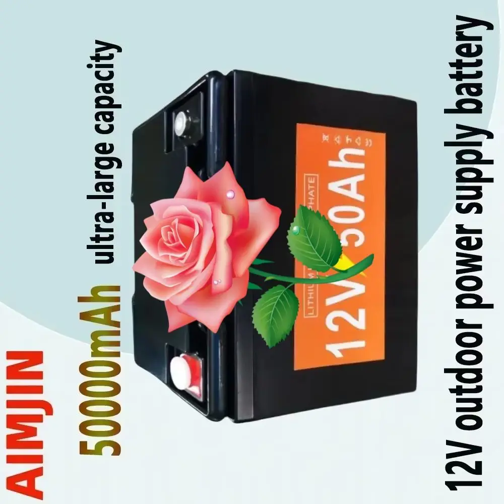 

12V 50Ah LiFePO4 Battery Pack with BMS and power suitable for outdoor portable backup power supply