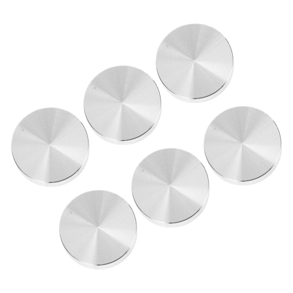 

6 Pcs Aluminum Discs Tags Thick Coffee Table Cake Glass Tops Alloy Adapter for Silver