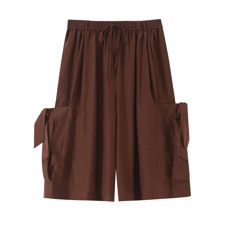 Autumn 2026 Women's Fashionable Long Shirt  Knot Tie Durable Cord Buckle Versatile High Waist Shorts Ensemble