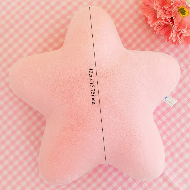 Star Plush Pillow  Ultra Soft Cream & Pink Stuffed Toy for Sleeping Cute  Decor for Girls' Room