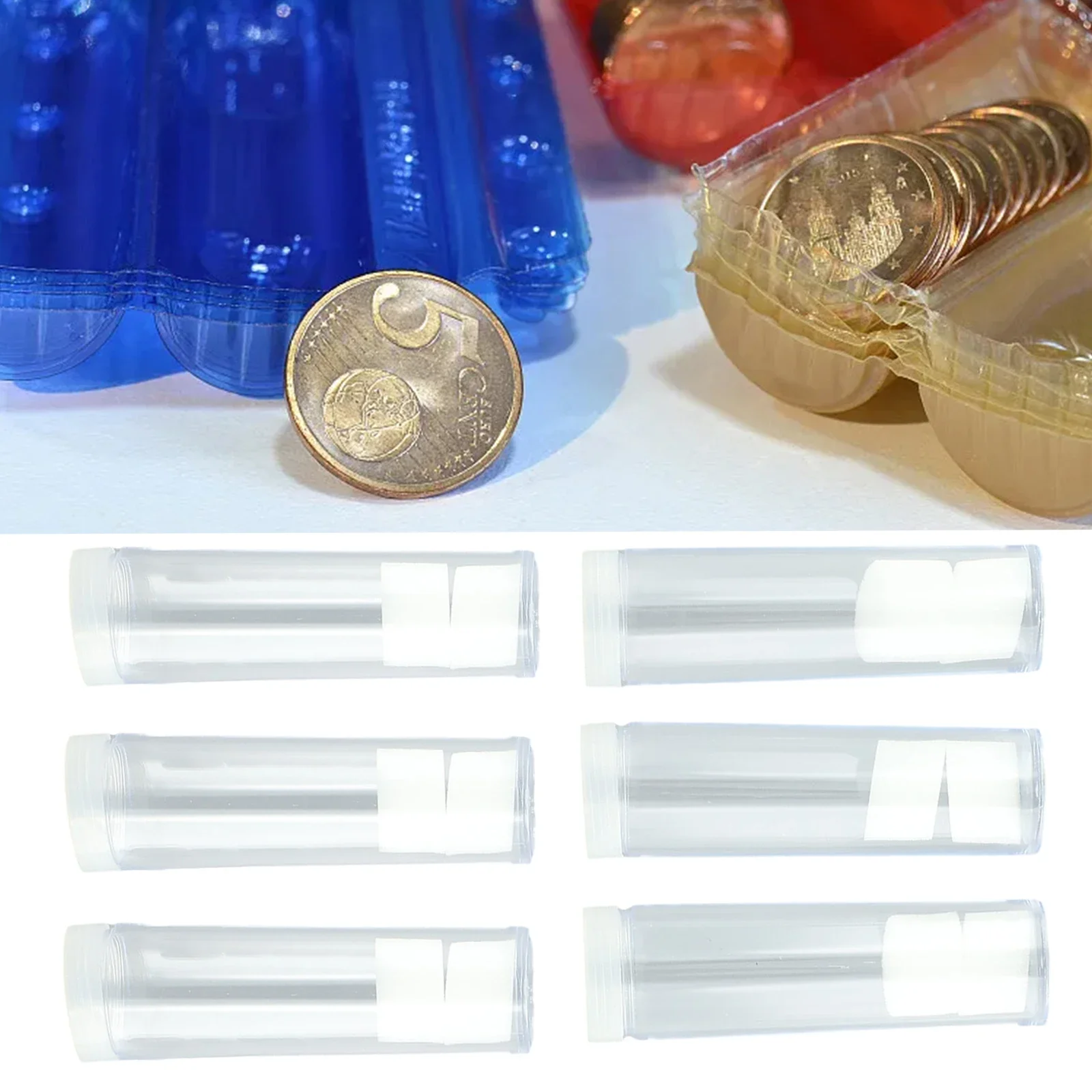 Coin Storage Tube Set with 10 Pieces for 27mm/30mm Offering Safe Protection and Organized Coin Collection Management