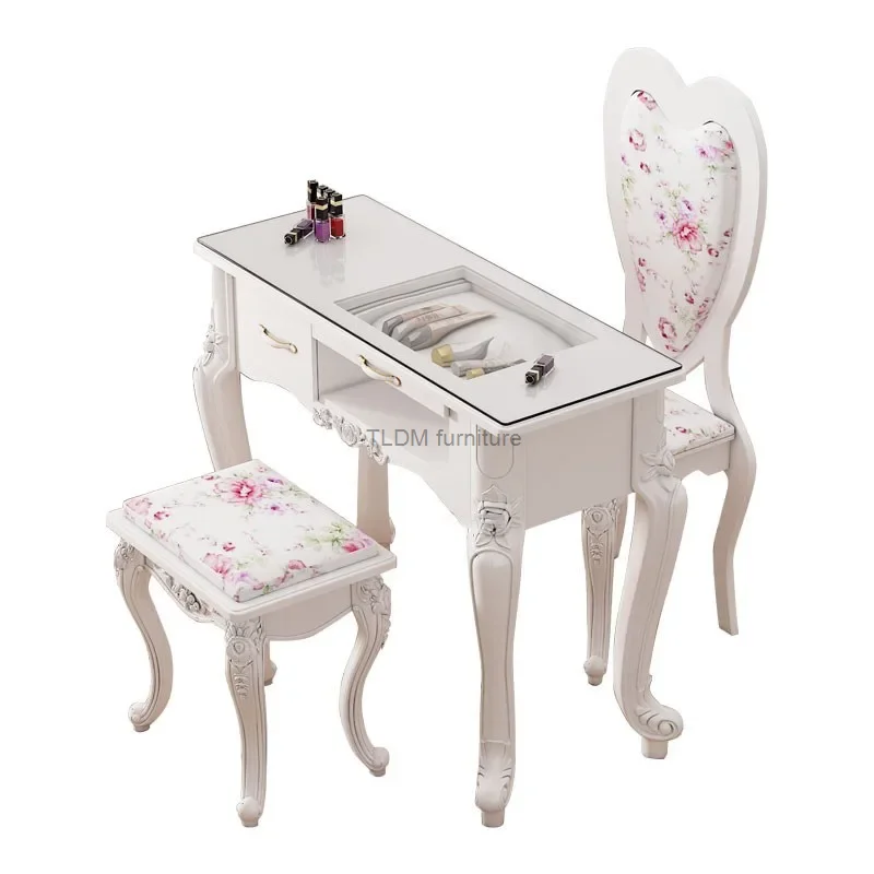 European Single Nail Tables Nail Shop Paint Professional Manicure Table Light Luxury Double Economical Manicure Table for Nails