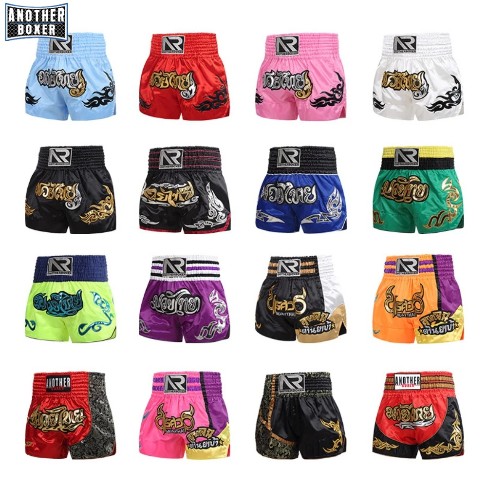 Mehrfarbige Muay-Thai-Shorts für Männer und Frauen, Sanda Fighting Thai Boxing Trainingsshorts, Arena-Wettkampf-Kickbox-Shorts