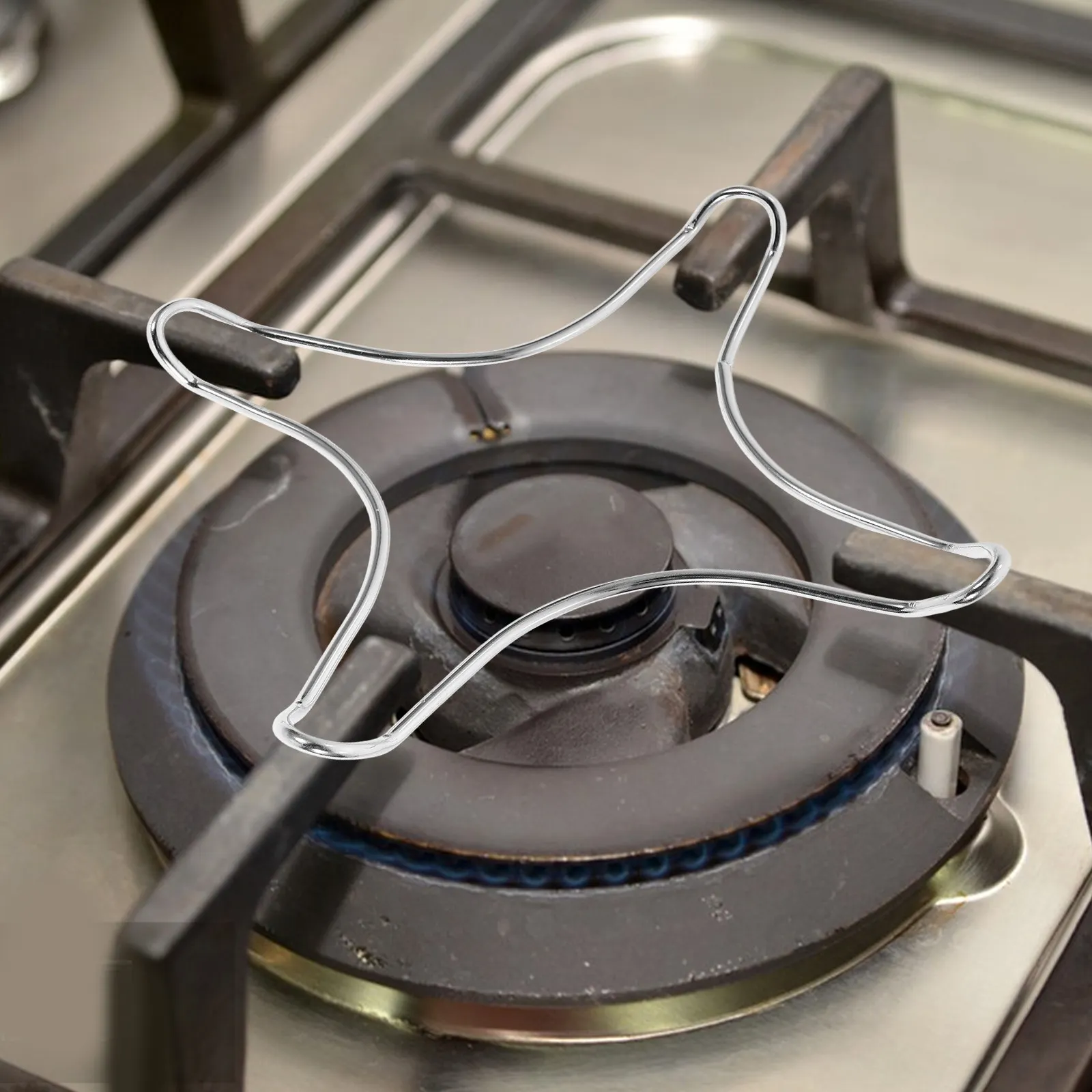 Stainless Steel Pot Stand for Gas Stove Electric Cooktop Compact Space Saving Sturdy Burner Ring Stove Top Rack Kitchen Dining