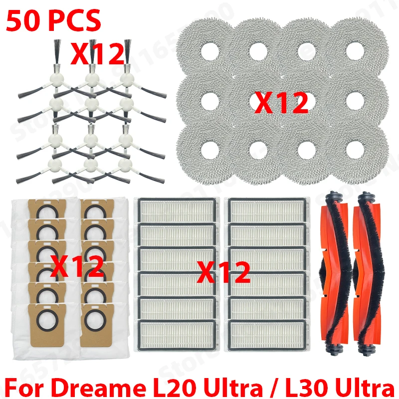 For Dreame L20 Ultra / L30 Ultra Spare Parts Vacuum Cleaner Main Side Brush HEPA Filter Mop Cloths Dust Bag Accessories image 3