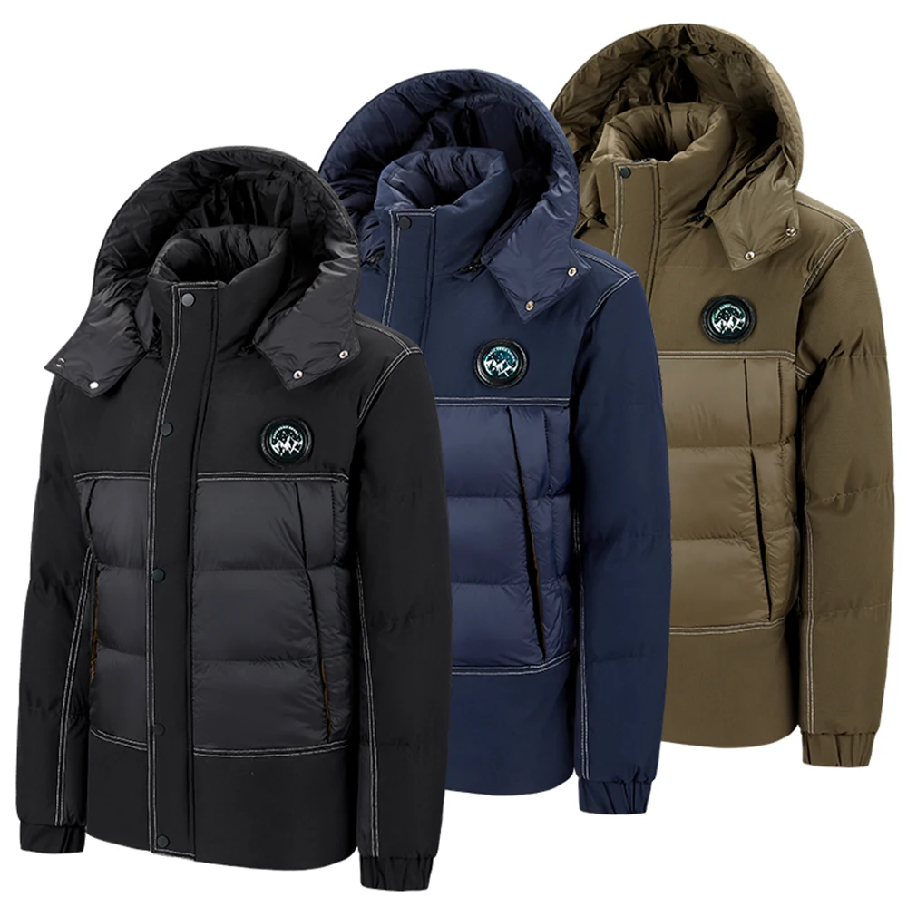 

New Winter Large Size Men's Casual Warm Cotton Coat with Velvet and Thickened Multi-Flap Pocket Pants Removable Hood Cotton Jacket Wholesale Cotton Coat