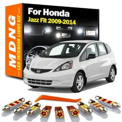 MDNG 9Pcs Canbus LED Interior Reading Trunk Light Kit Number Plate Bulbs For Honda Jazz Fit MK2 2 II 2009- 2011 2012 2013 2014