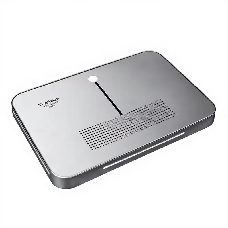 Pure Titanium Square Tea Tray with Drain Lightweight Portable Coffee Table for Outdoor Camping and Home Use Durable Design