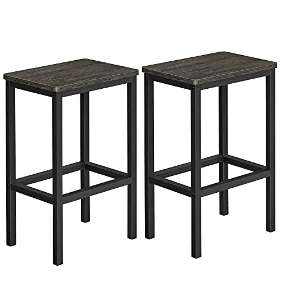 

Bar Stools Set of 2, Bar Chairs, Kitchen Breakfast Bar Stools with Footrest, 25.6 Inch Tall, Industrial in Living Room, Party R