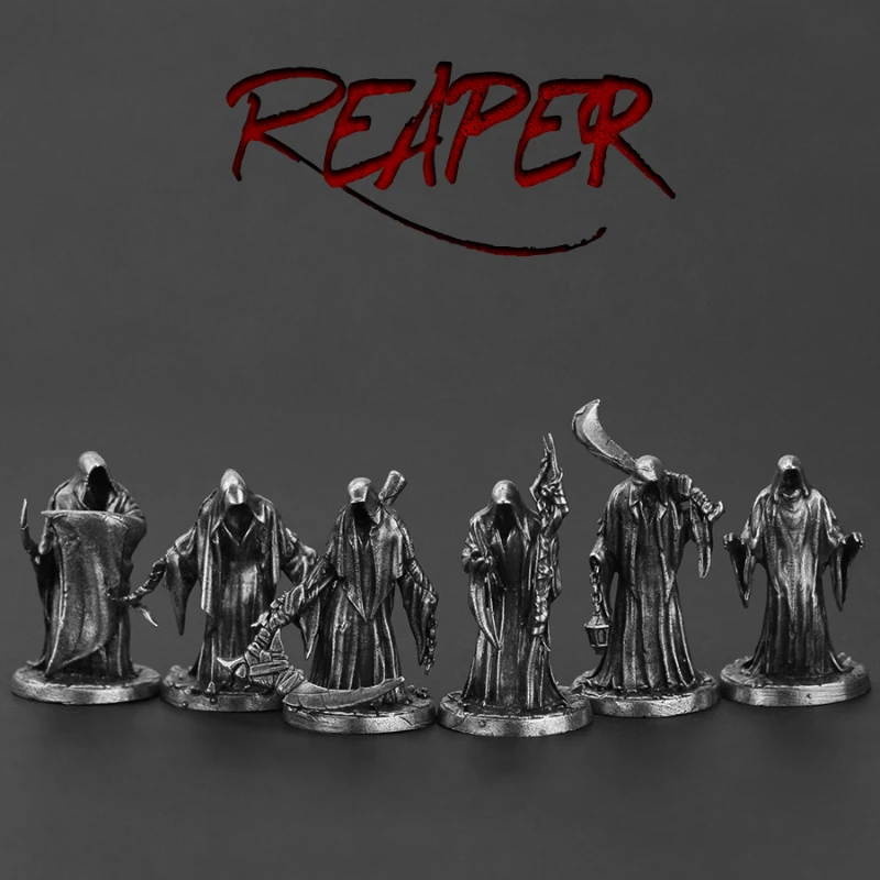 The Scythe Reaper Death Soldier Actionfiguren Metalldekor Brettspiel Spielzeug Schachfiguren Dekoration Desktop Miniaturzubehör