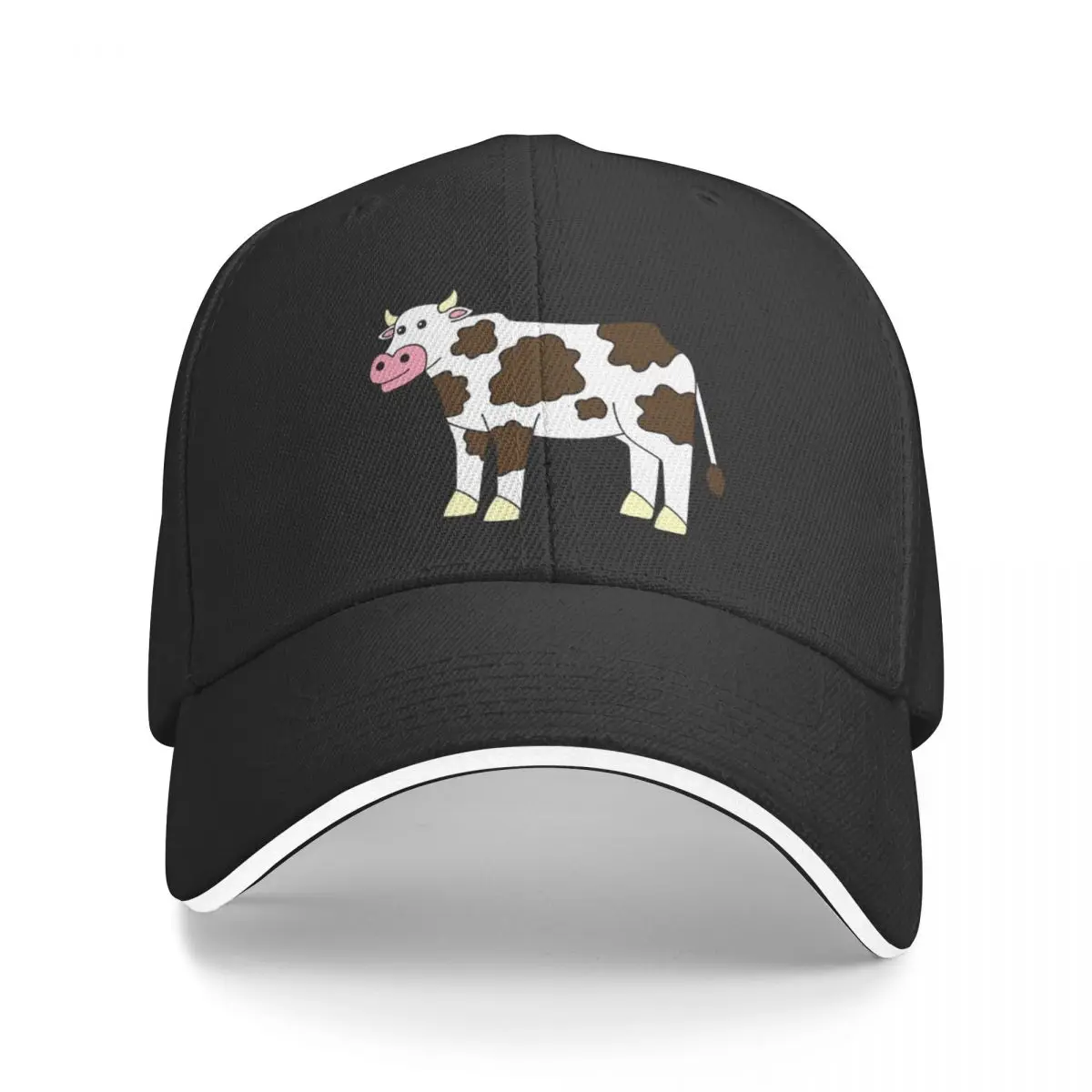 Cute White-Brown Cow A Baseball Caps Hat