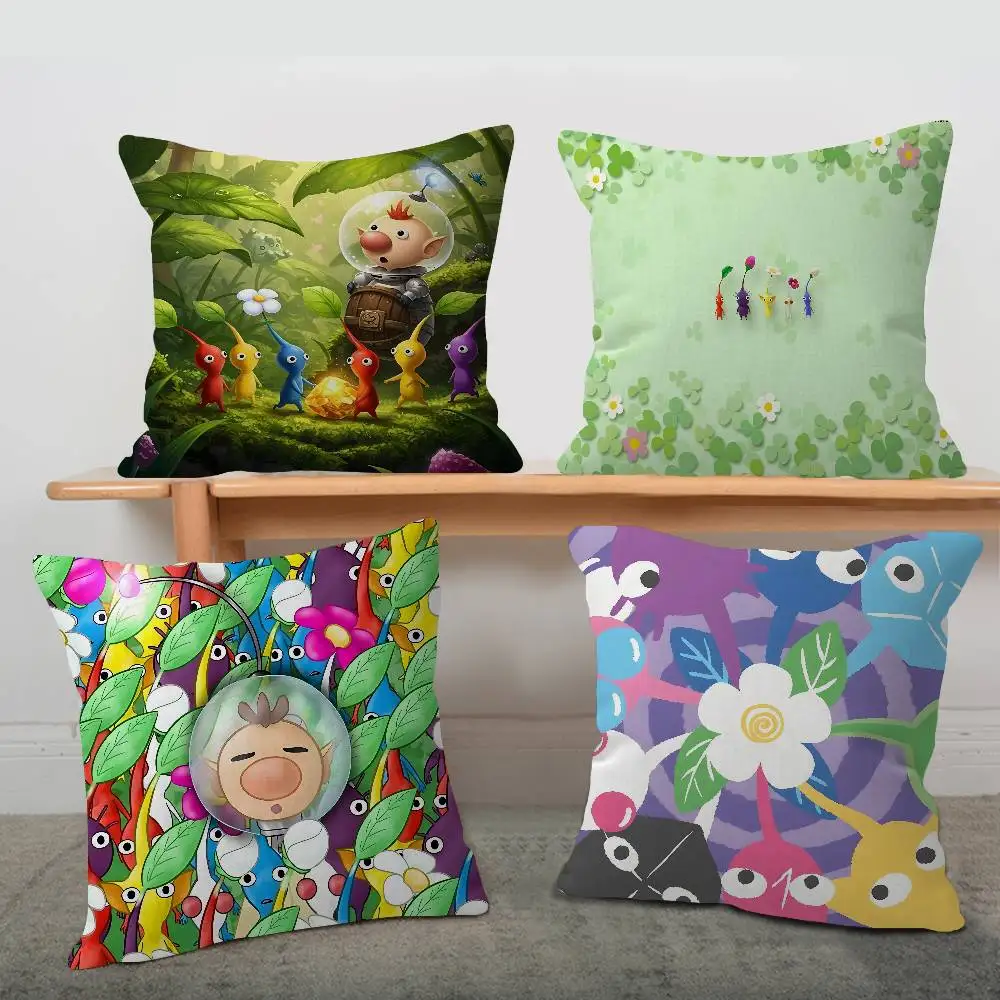 Cartoon P-PIKMINS 45*45cm Cushion Cover Pillow Cover Decor Pillowcase Home Pillowcase for Couch Pillow