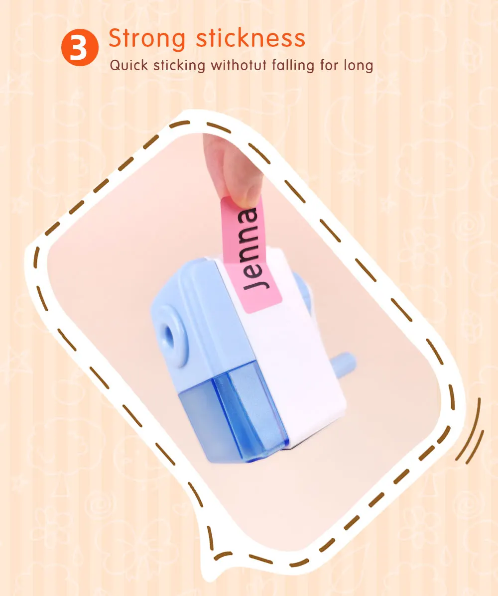 3Size Pink Sticker Custom Personal Name Stickers Personalized Waterproof Tag Label For Scrapbook School Stationery Water Bottle