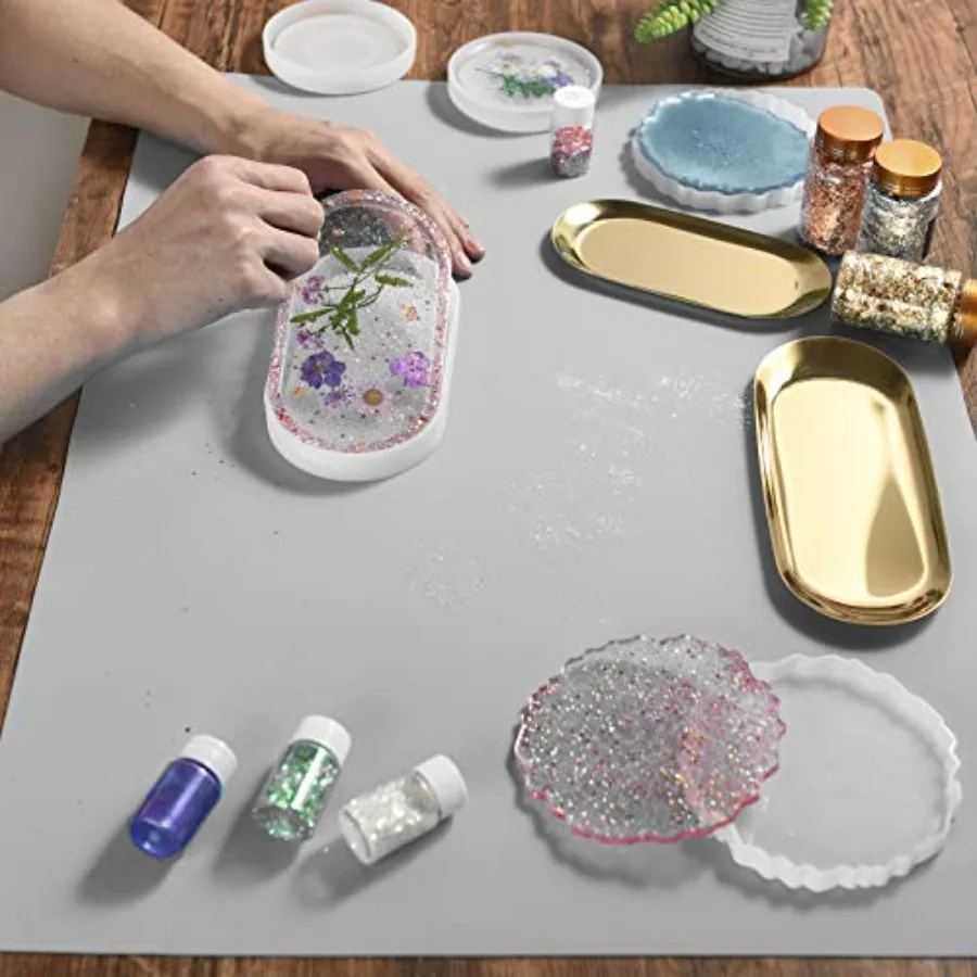 Extra Large Silicone Sheet for Crafts, Thick Silicone Jewelry Casting Mats, Nonstick Nonslip Silicon Mat for Epoxy Resin, Art P view 2