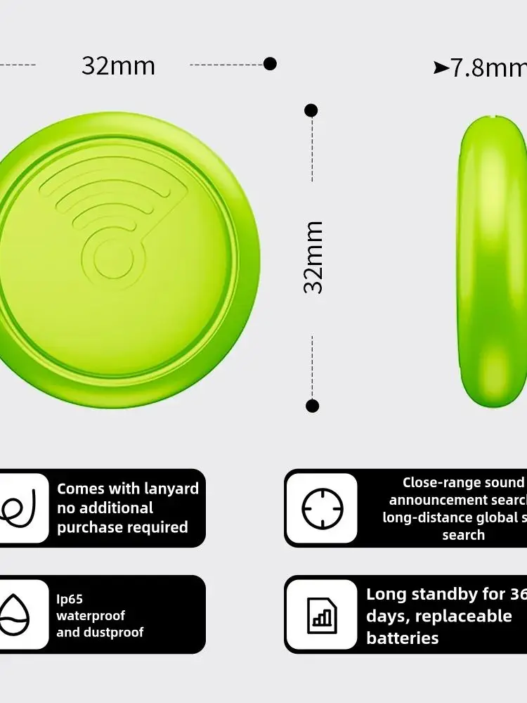 Airtag Bluetooth GPS-trackers IPX 5-waterdichte sporttracking Vind mijn oudere kinderen Huisdieren beschikbaar Mini-zoekers voor iPhone