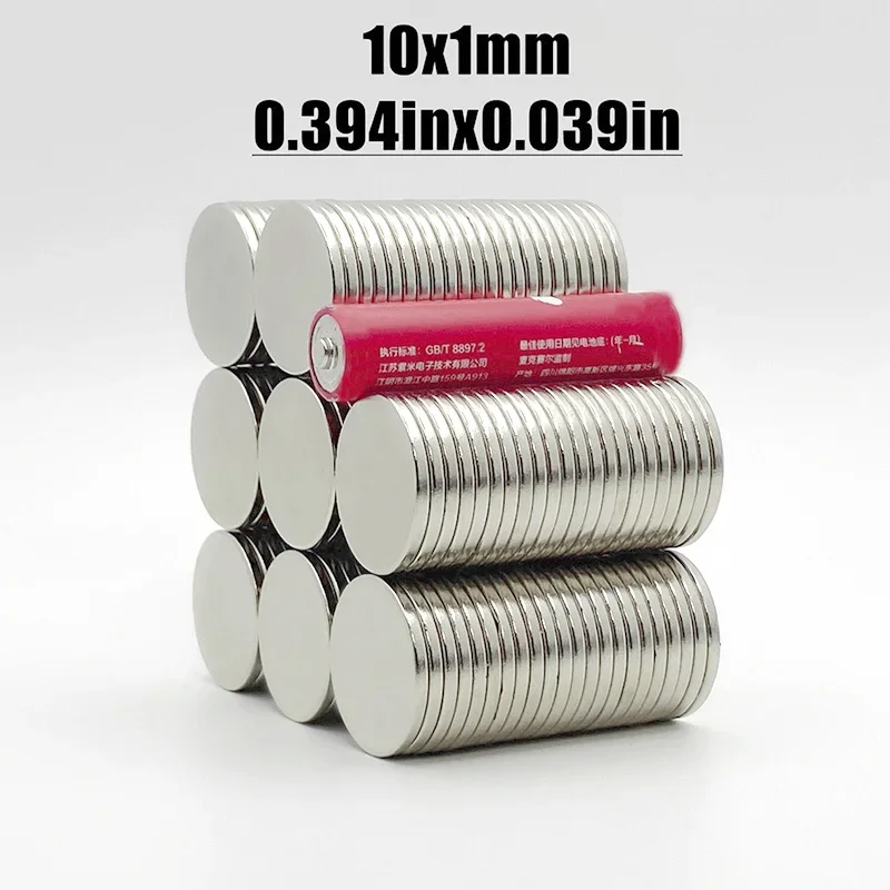 20-1000pcs 10x1mm Magnet Neodymium Magnet N35 NdfeB Permanent Magnetic Imanes Fridge Magnets Round Shape 10*1 Magnet Accessory
