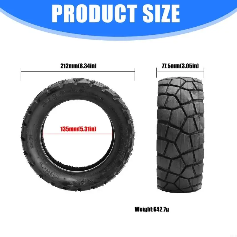 Roue trottinette électrique pour enfants, remplacement pneus sous vide, arrière 9 pouces, roue en caoutchouc 69HD