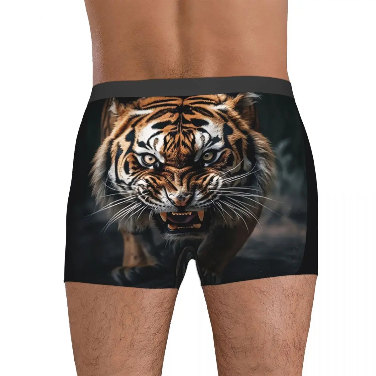 Angry Tiger Underwear The King of the Forest Males Shorts Briefs Elastic Trunk High Quality Customs Plus Size Underpants