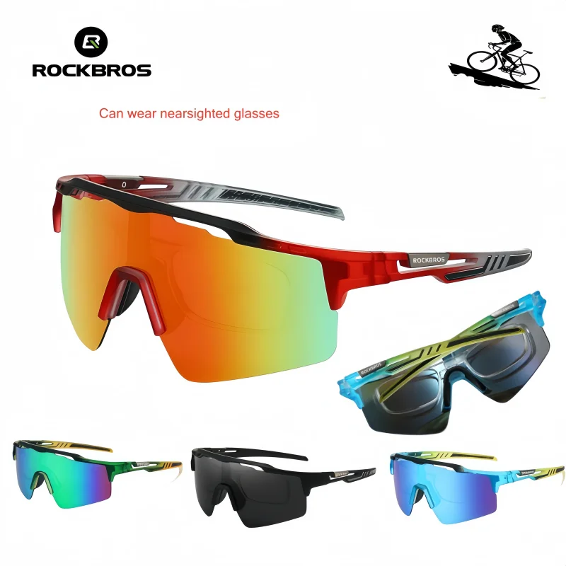 ROCKBROS  Fashion riding windproof mountain bike sunglasses, hiking camping goggles, can be paired with myopia lenses