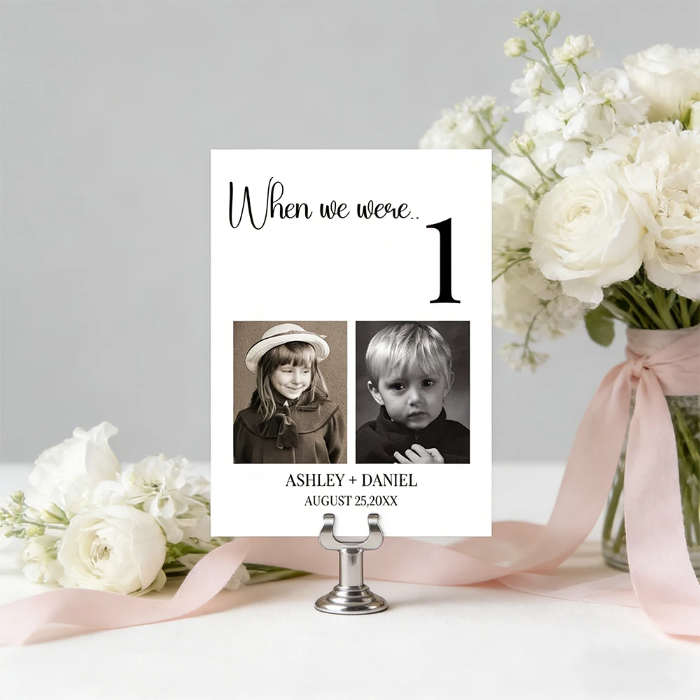 Customized Wedding Place Card Bridal Shower Photo with Table Number Place Cards for Wedding Table Decorations Engagement Decor