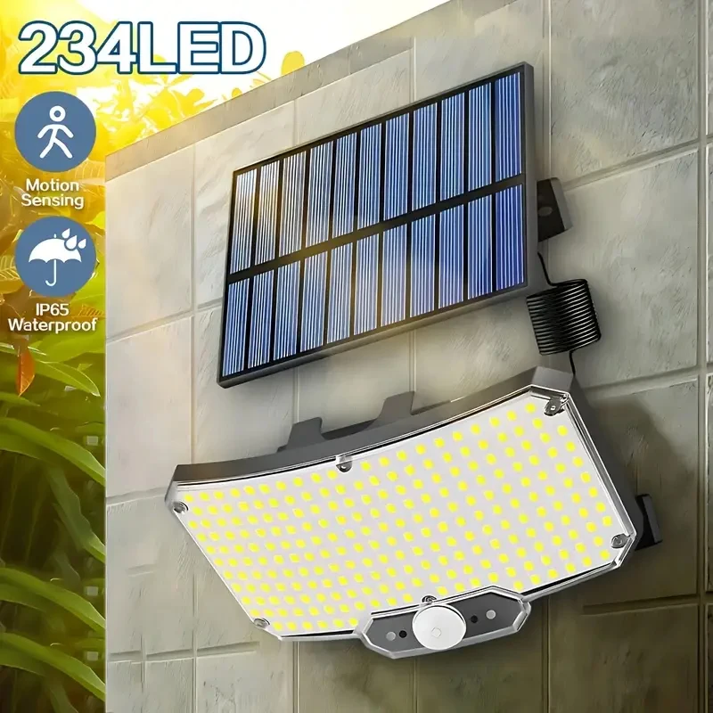 2 szt./1 zestaw LED-owe lampy solarne zewnętrzne z czujnikiem ruchu, reflektor bezpieczeństwa, wodoodporne IP65, oświetlenie do patio, ogrodu, garażu