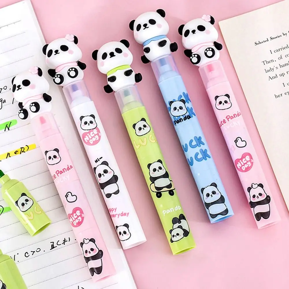 

3 in 1 Cute Panda Highlighter Pen Creative Colorful Fluorescent Pen Multifunction Cartoon Marker Pen School Office