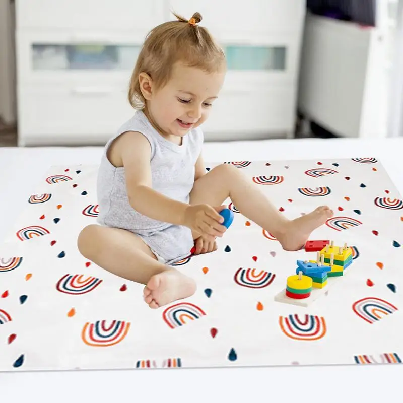 High Chair Floor Mat Waterproof High Chair Mat Anti-Slip And Foldable Splat Mat Washable Camping Floor Mat For Dining Table