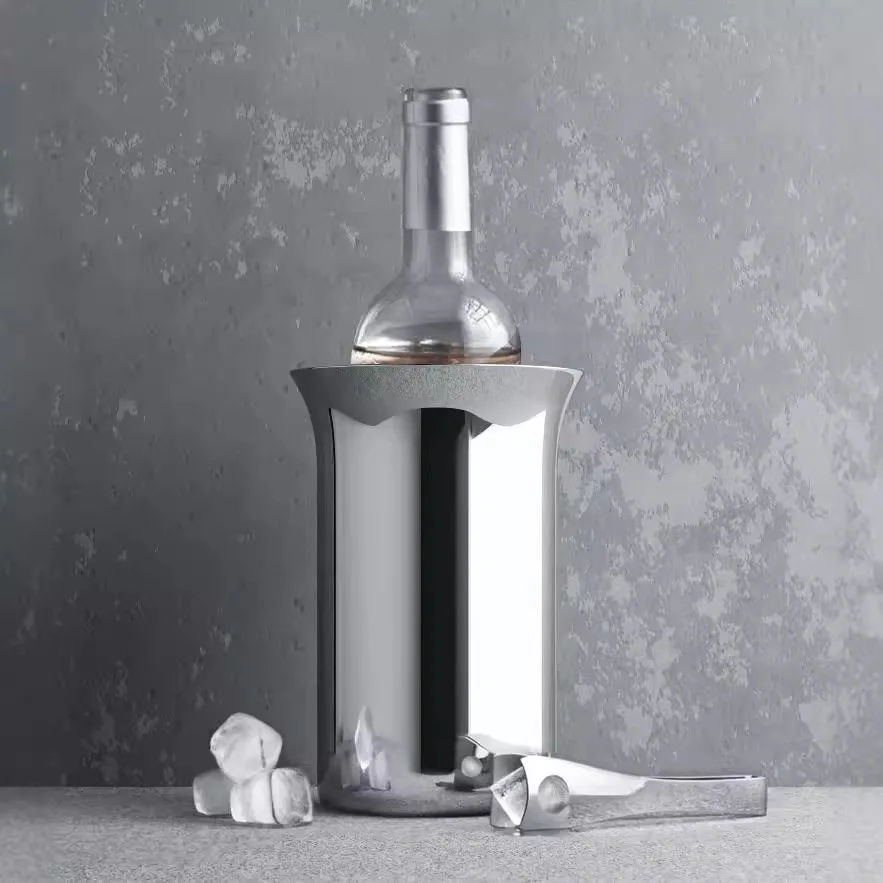 Nordic light luxury stainless steel ice bucket household ice bucket decanter champagne chilled bucket sample room red wine set
