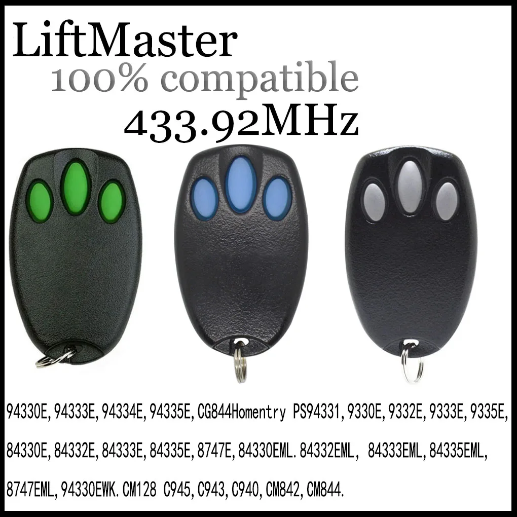 LiftMaster -94335E100% compatible with 84330e, 94334ce, 94333e, 94335e, 94335e, 9747e, 1a5639-7, 1a5477, 1a6487, 132b23